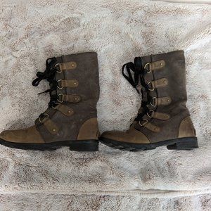 Sorel Fleece Lined Winter Boots - Major Black Emelie Size 8.5